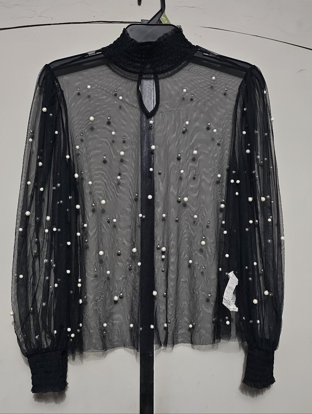 Sheer Mesh/pearl Top By FOREVER 21